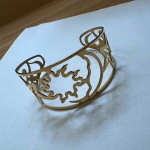 Gold Tone Celestial Cuff Bracelet